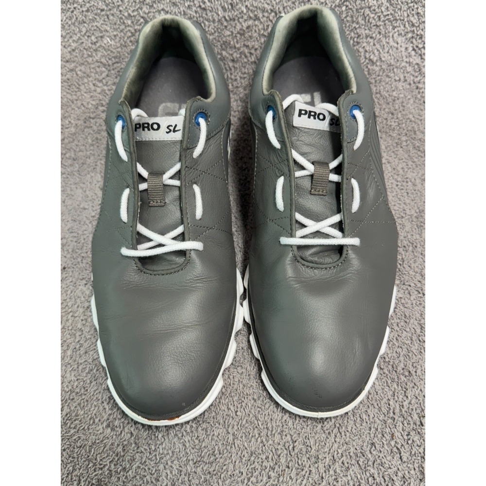 FootJoy Pro/SL 53270 Golf Shoes Men 9M Gray White Spikeless‎ Leather